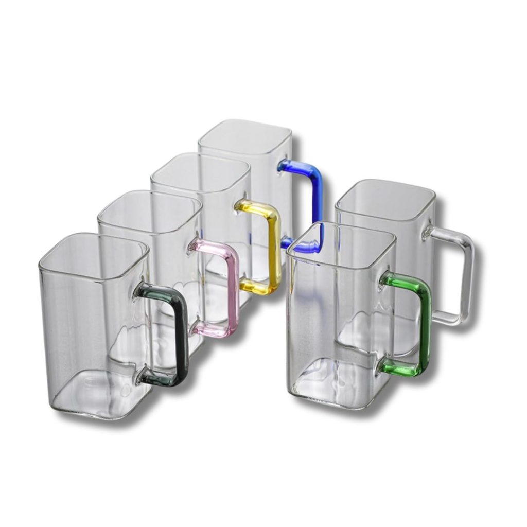 ClearSip Borosilicate Mug (Square) Set of 6 -250 ML Each