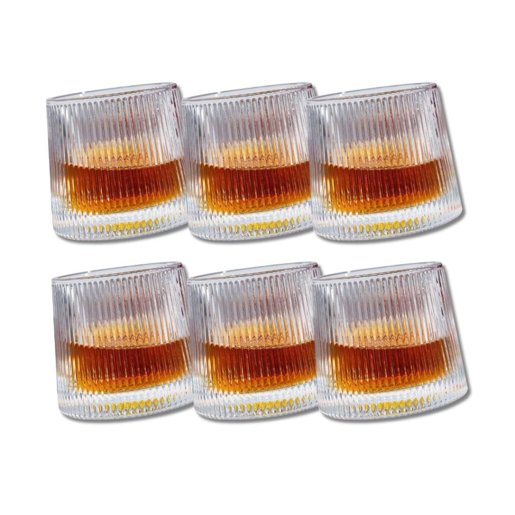 SpinSip Whiskey Dancing Glasses Set of 6