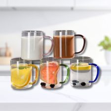 ClearSip Borosilicate Mug (Round) Set of 6 -300 ML Each