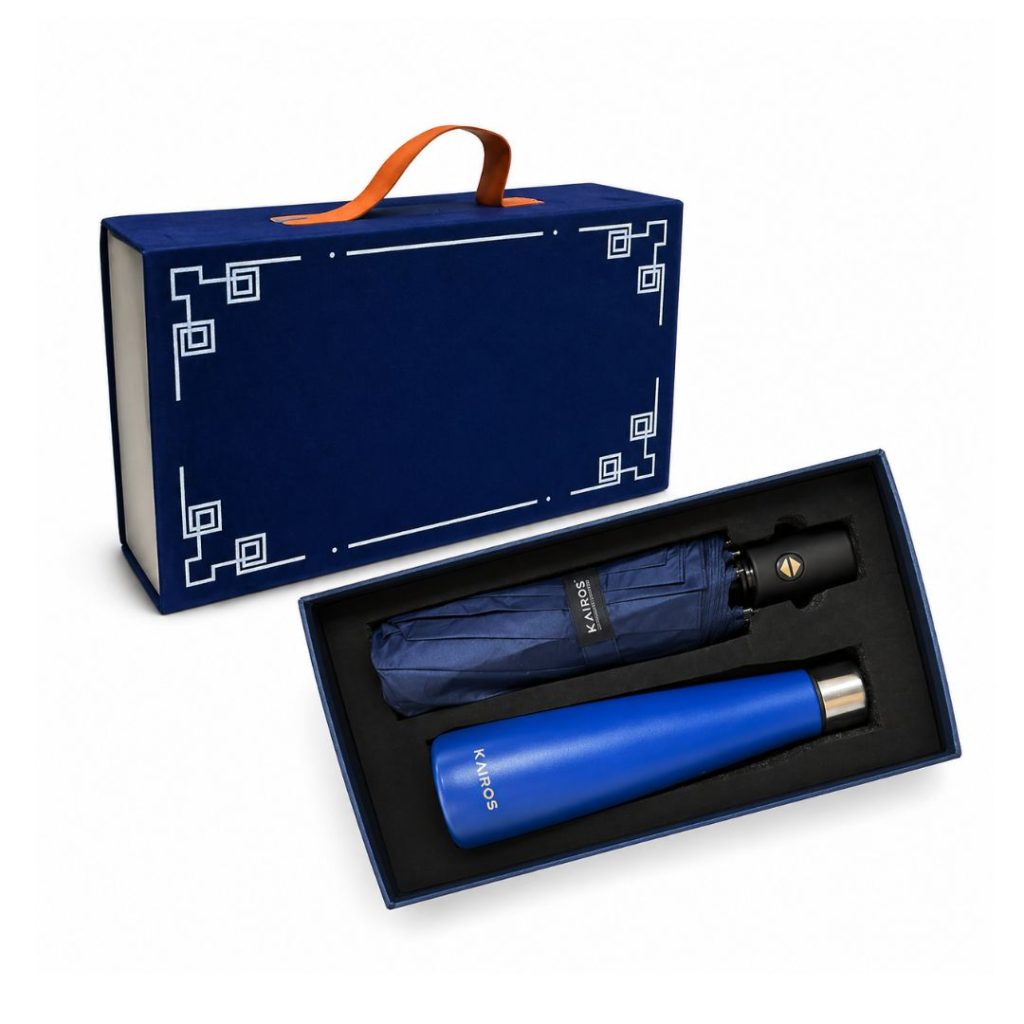 Gift Combo Box – Chill Hot Flask 500 Ml + Auto Fold Umbrella