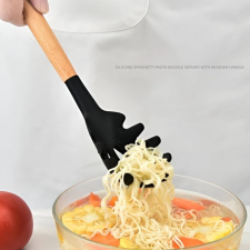 Silicone Spaghetti Pasta Noodle Server With Wooden Handle