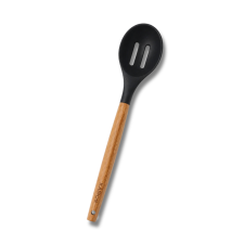 Silicone Slotted Spoon With Wooden Handle