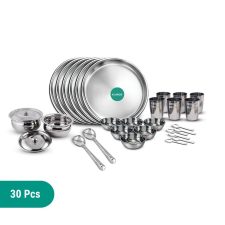 DineAura 30 Pieces Stainless Steel Dinner Set
