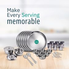 DineAura 30 Pieces Stainless Steel Dinner Set